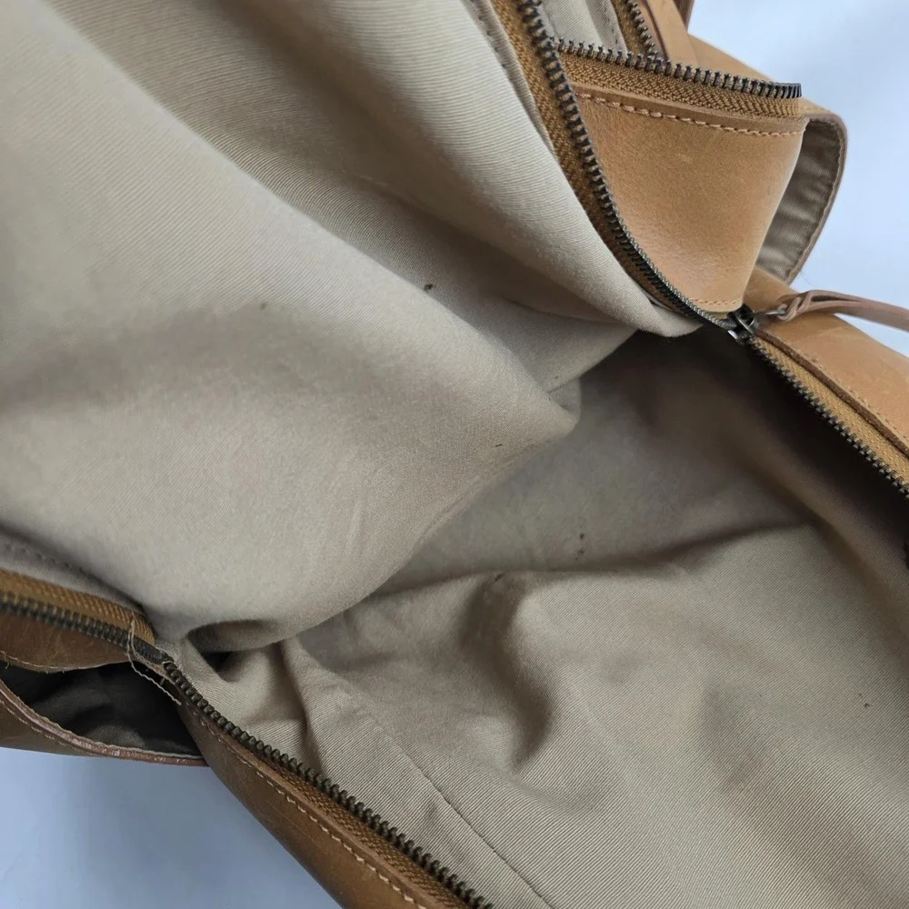ABLE Backpack Brown 16 Inch Leather Women Laptop Bag Soft Case Travel Daypack